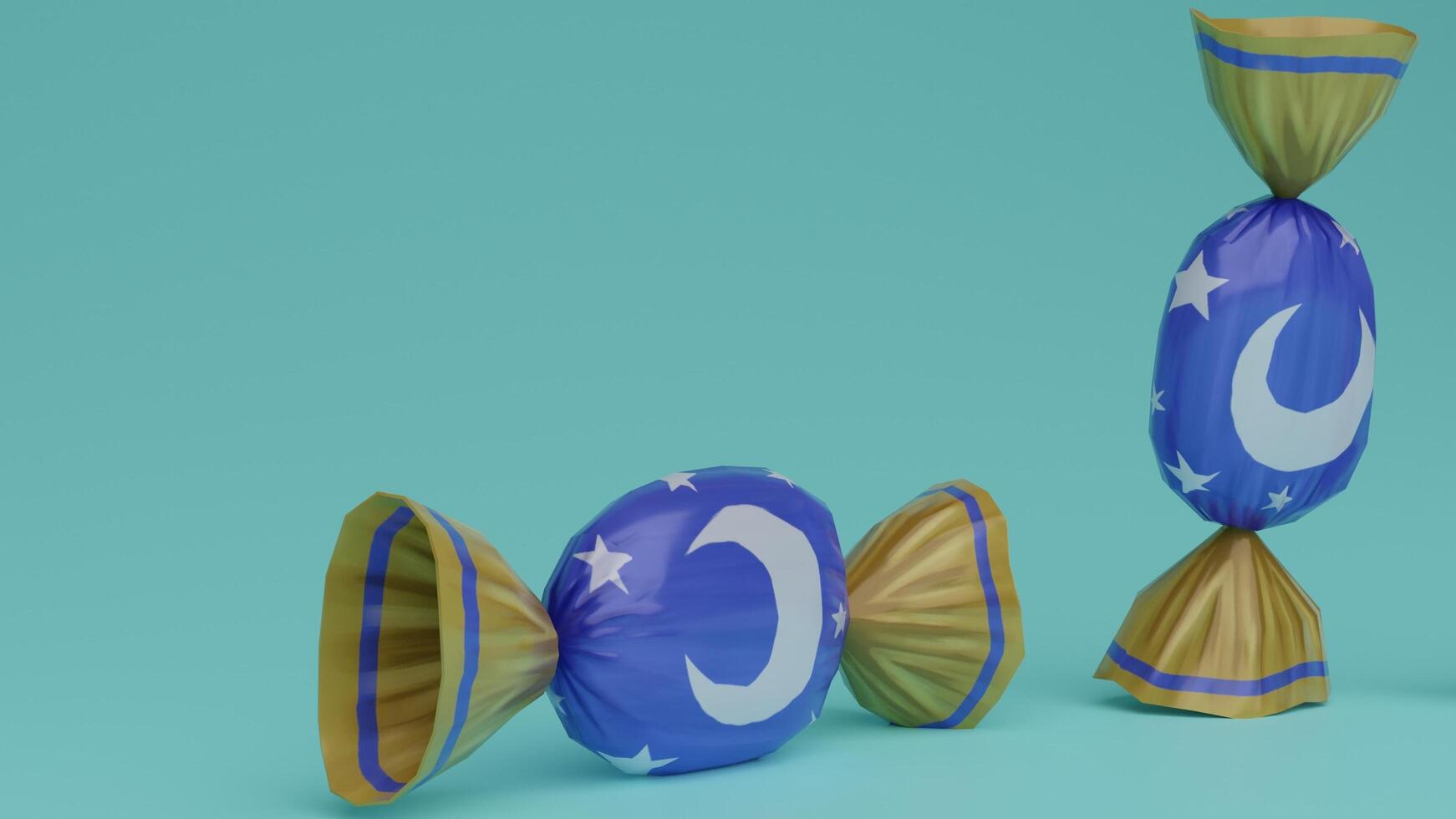 Three candy bars with stars and moon on them photo