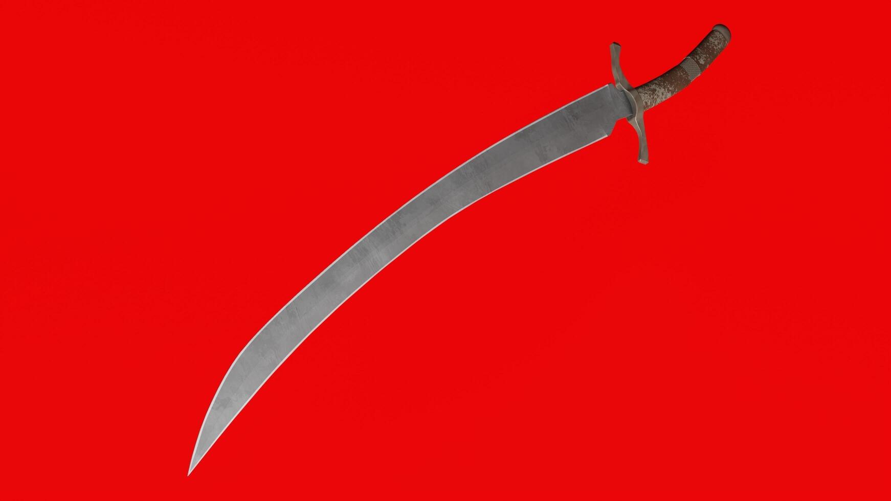 A large sword on a red background photo