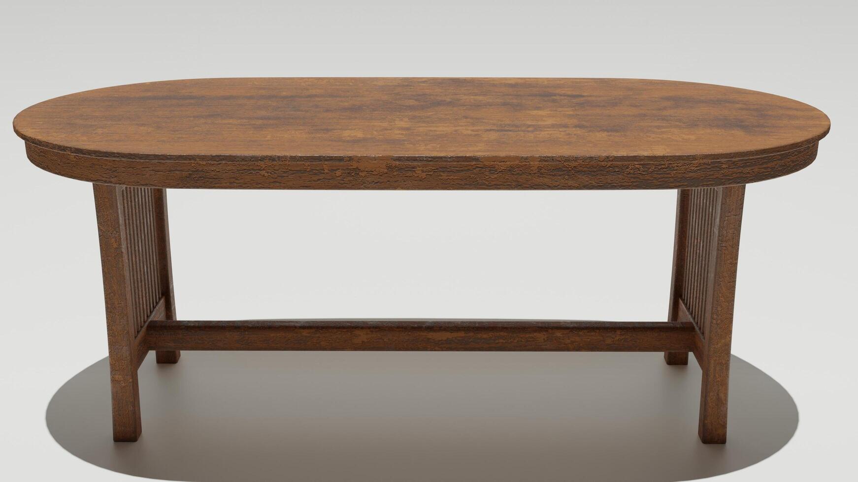 A small table with a wooden top photo