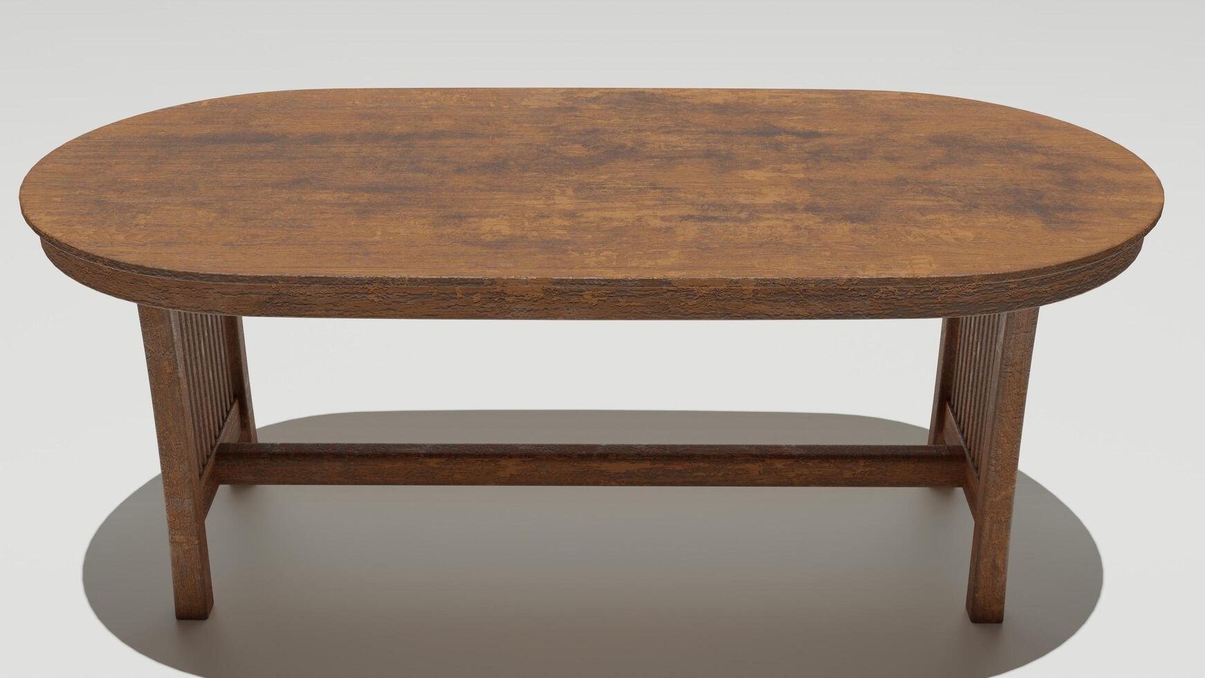 A small table with a wooden top photo