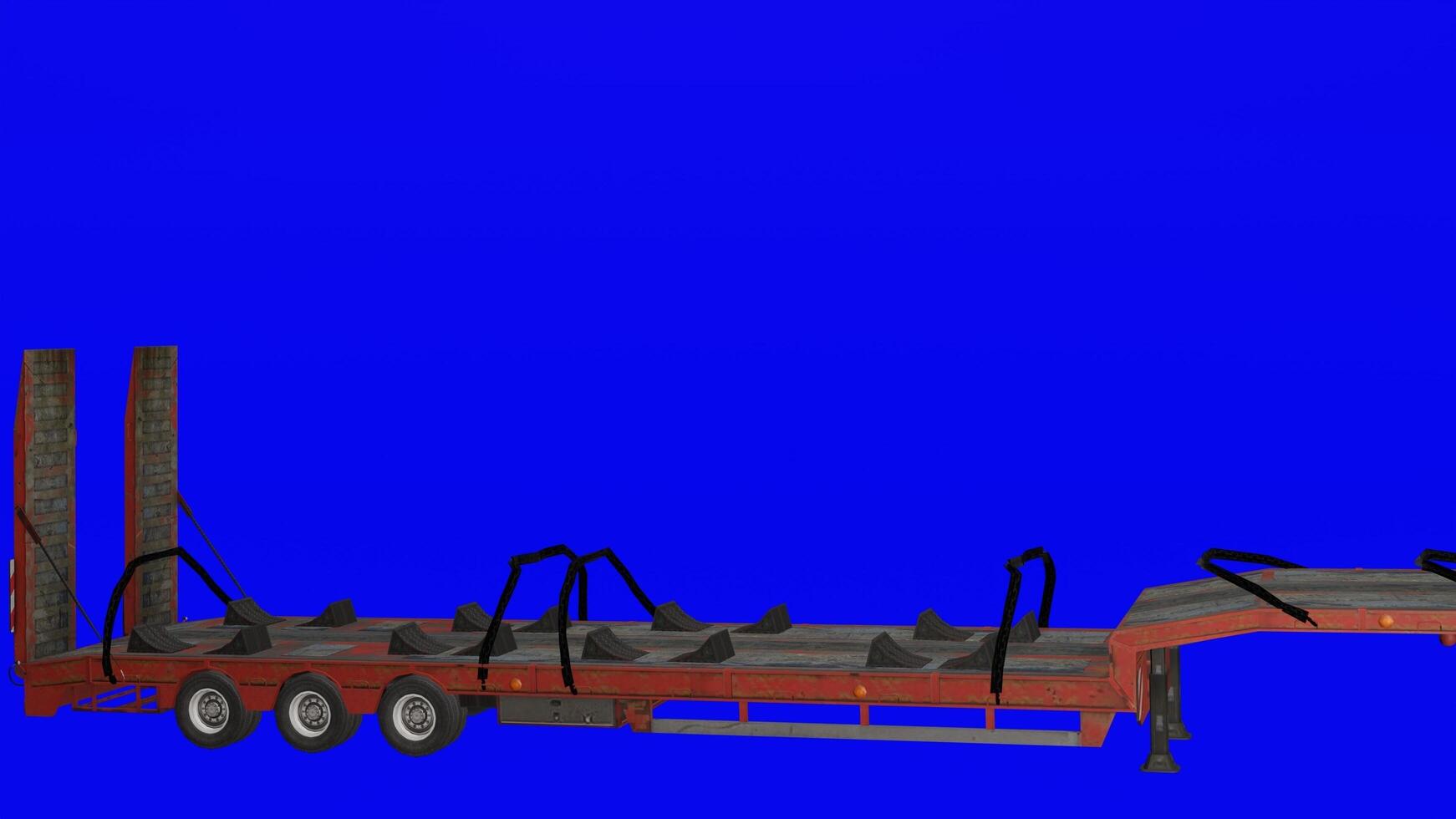 A flatbed trailer with a flatbed on it photo