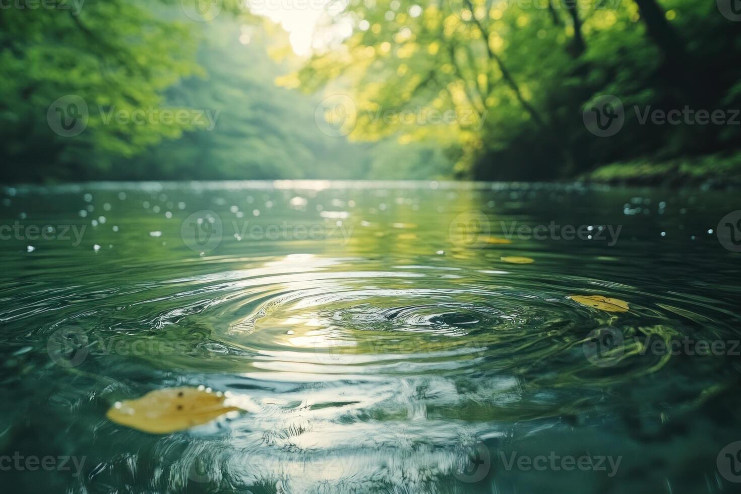Ripples in a Tranquil Forest Stream photo