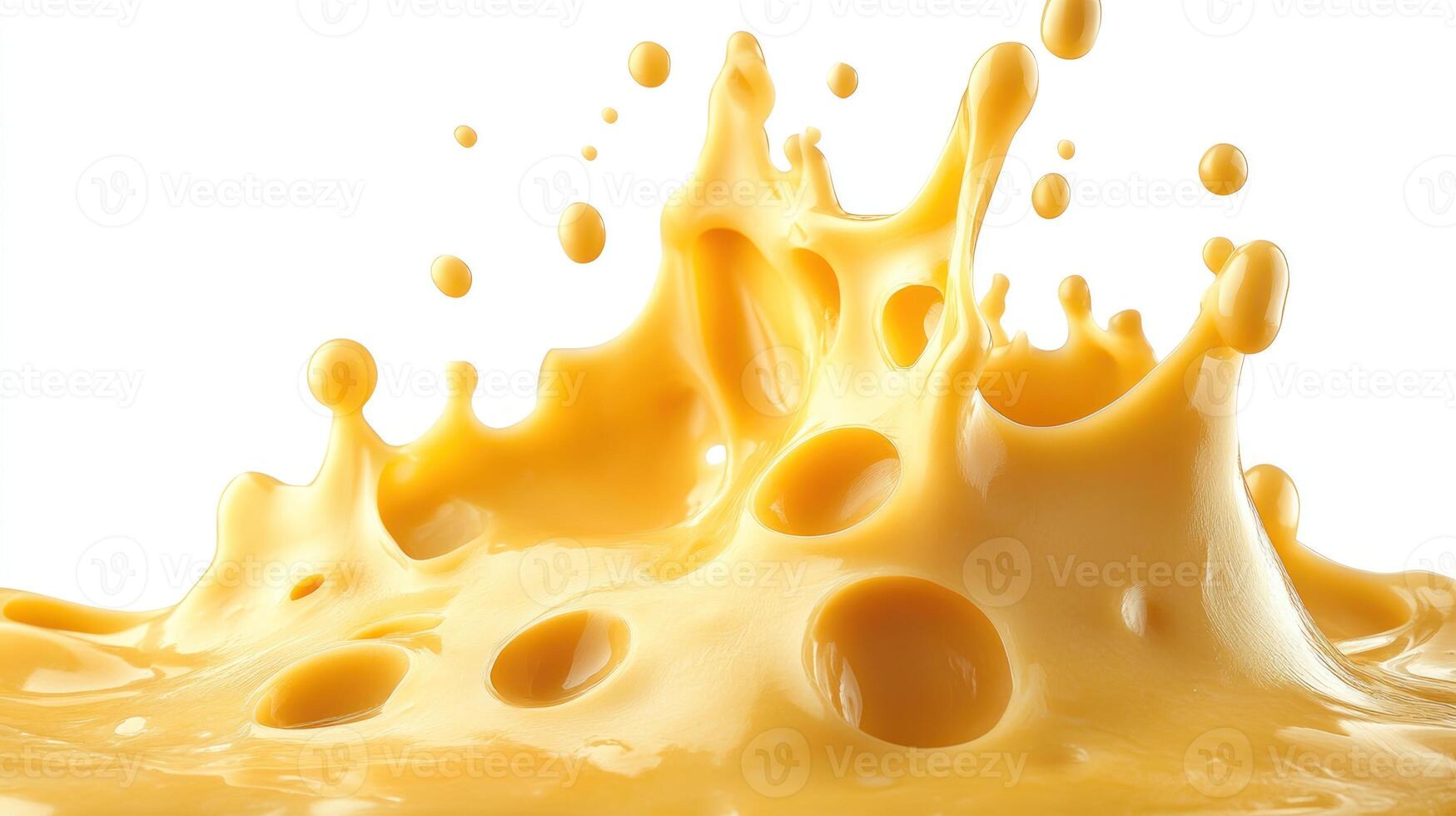 A Yellow Liquid Splash with Air Bubbles and Holes photo