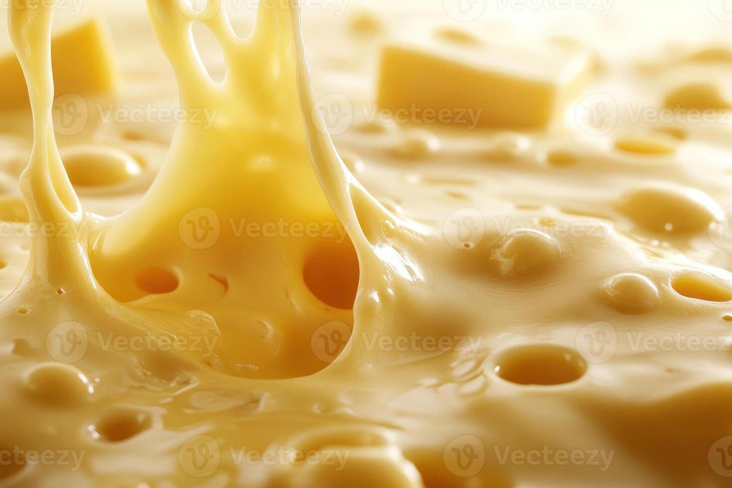 Close-up of Melted Cheese with Large Holes photo