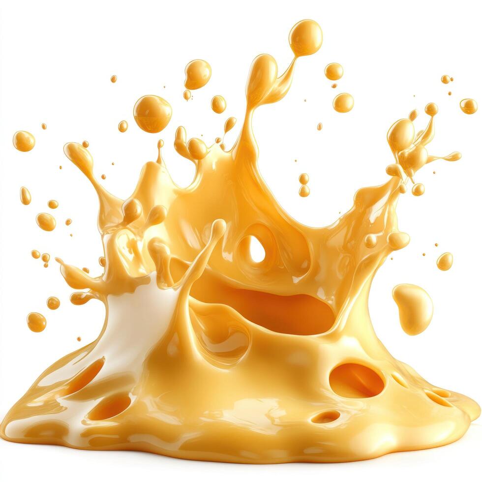 A Splash of Golden Liquid Creating a Unique Abstract Form photo