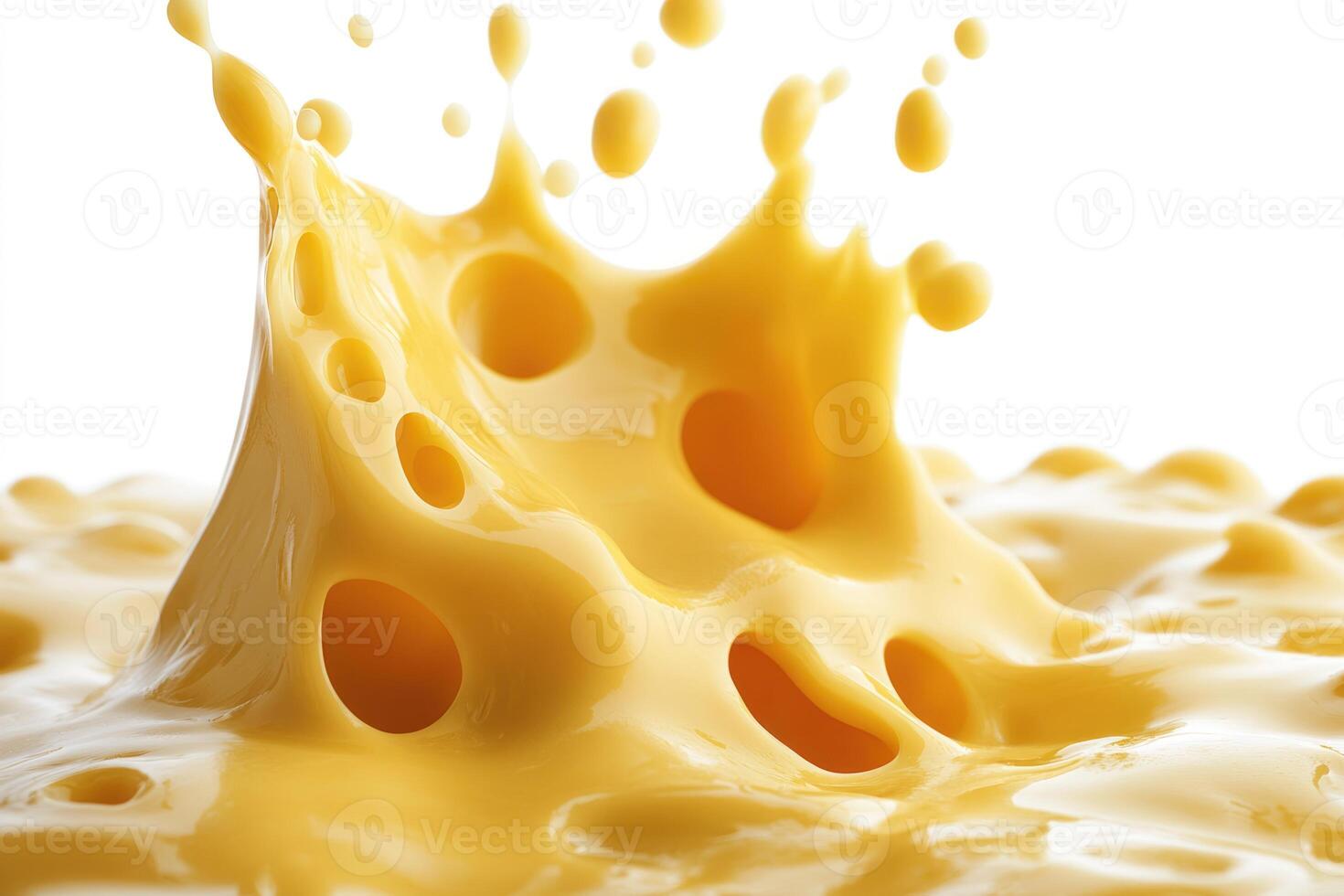 A Yellow Liquid Splashes and Forms Holes photo