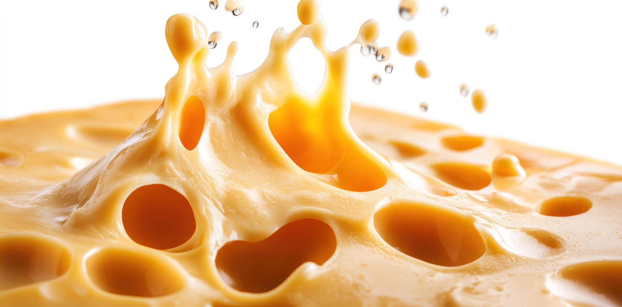 Close-up of a Splash of Orange Liquid in a Surface with Holes photo