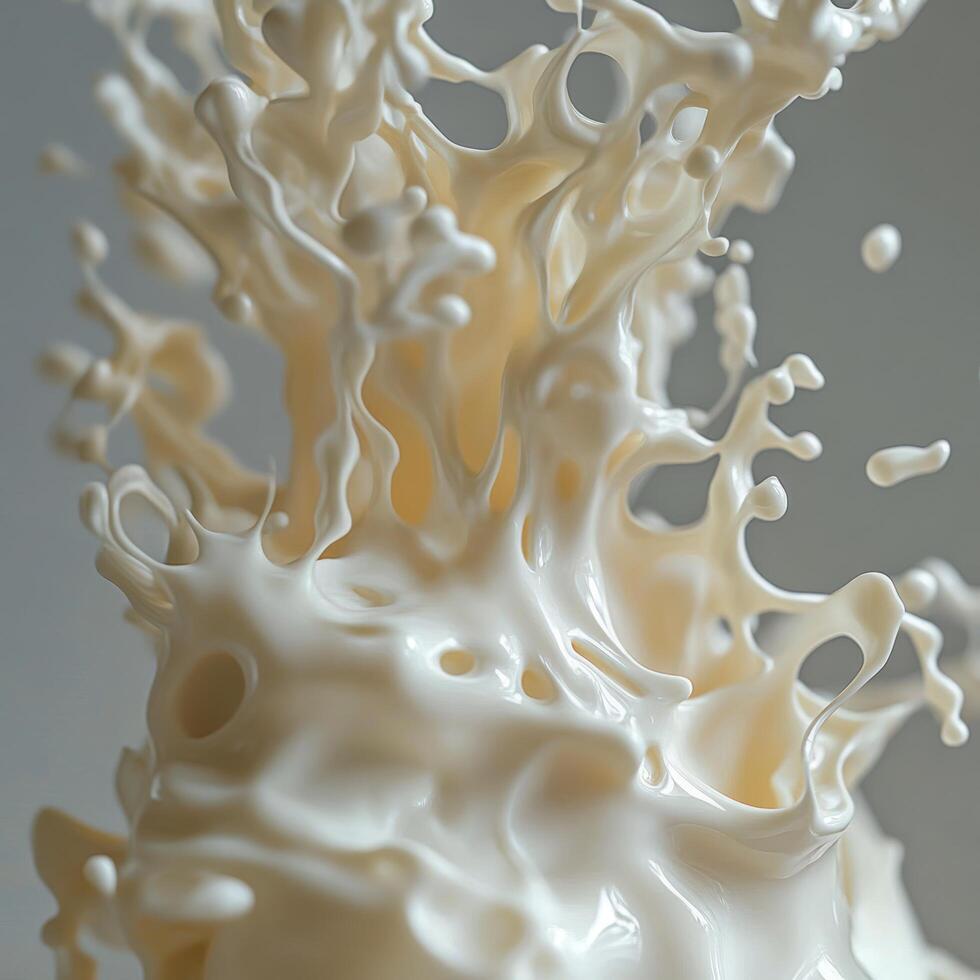 Abstract Splash of White Liquid with Intricate Details photo