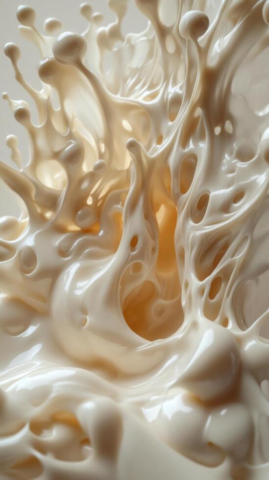Abstract Close-up of a Creamy White Substance in Motion photo