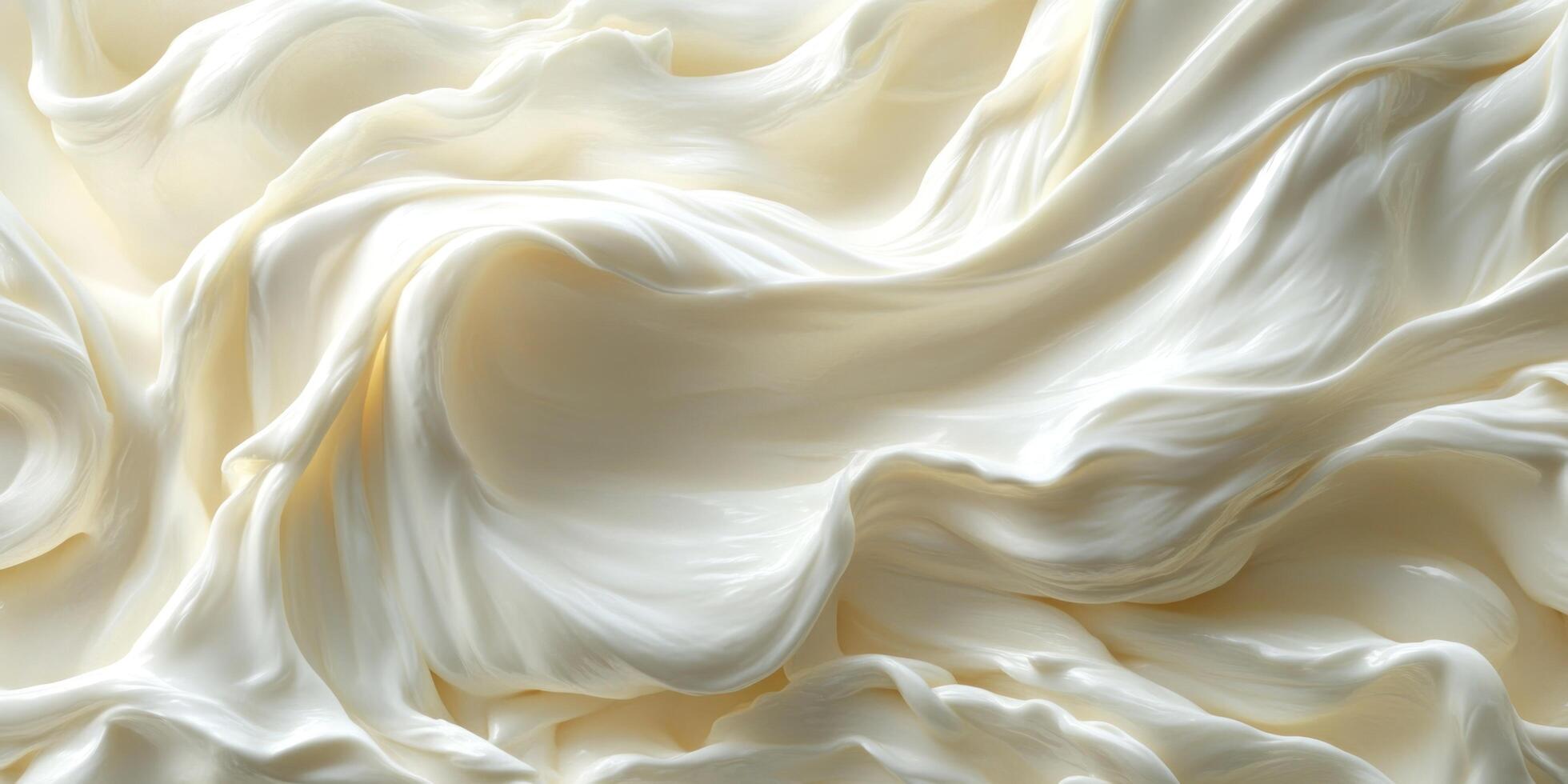Creamy White Substance with Smooth, Wavy Texture photo