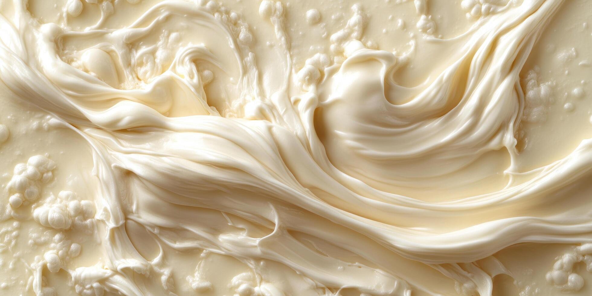 Swirling Creamy White Substance with Air Bubbles photo