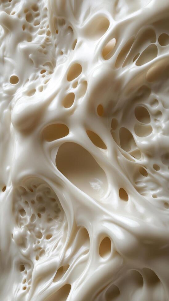 Close-up of White Whipped Cream with Holes photo