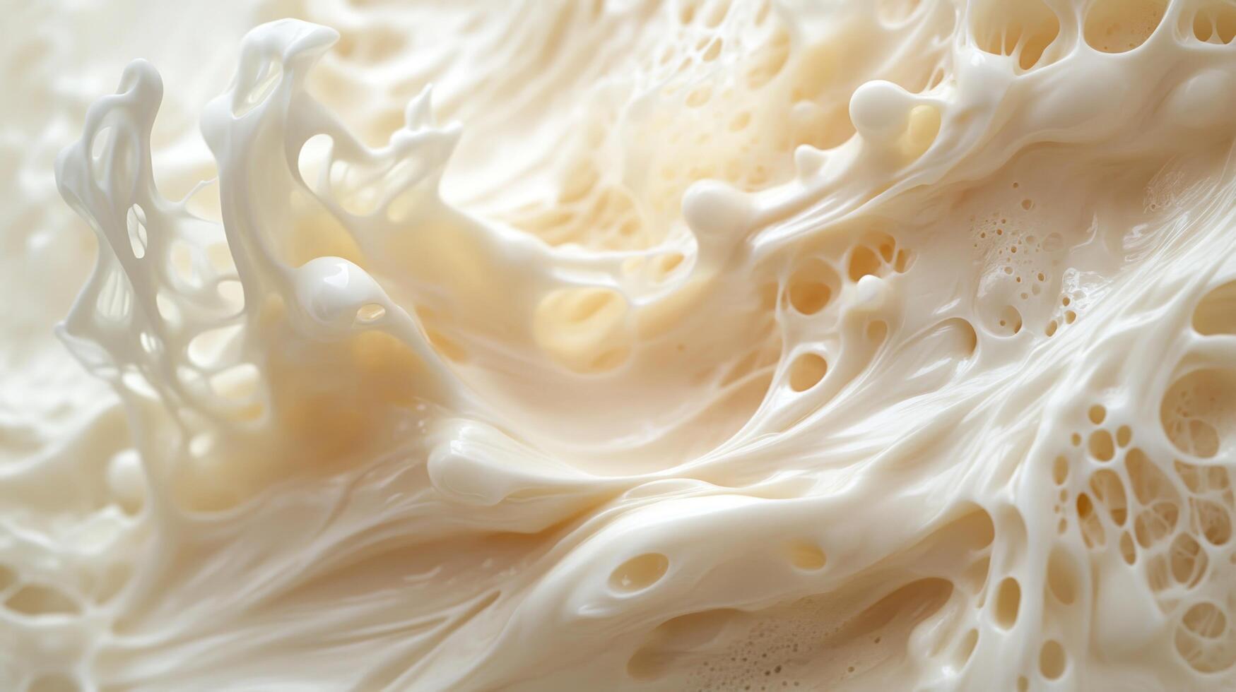 Abstract Close-up of Creamy, Whipped Substance with Air Bubbles photo
