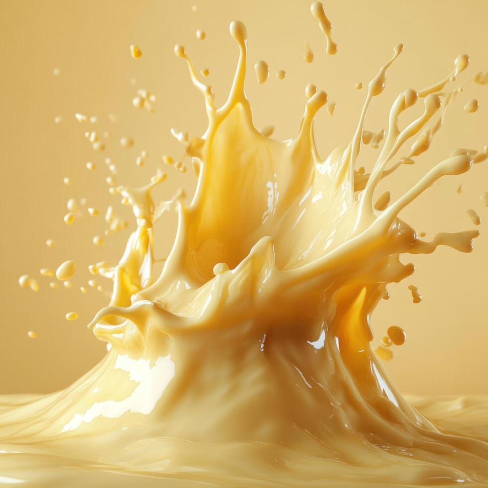 A Splash of Golden Liquid Creates a Crown-Shaped Structure photo
