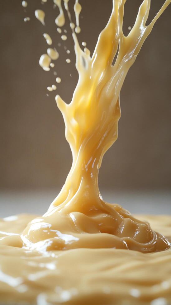 A Splash of Golden Liquid Creating an Intricate Design photo