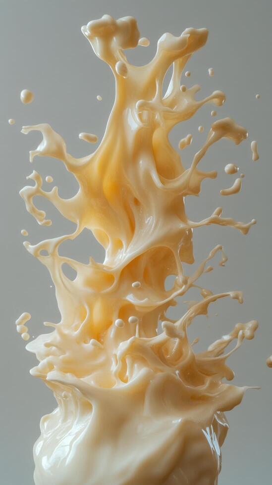 Abstract Cream Splash with Intricate Shapes photo