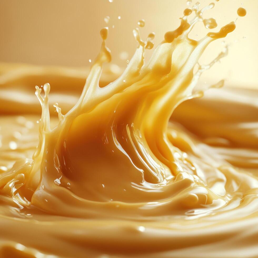 Golden Liquid Splash with Rippling Surface photo