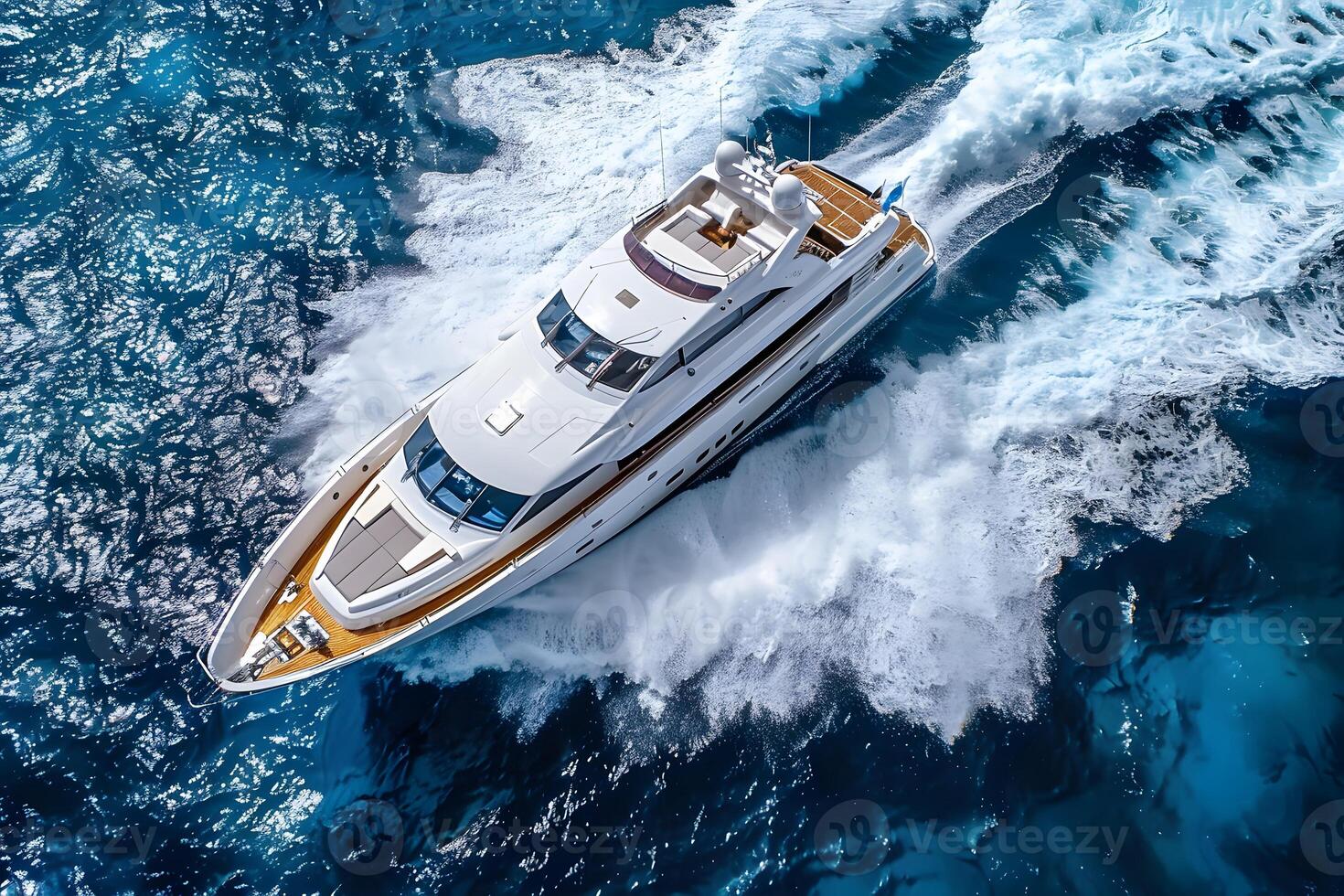 Luxurious Yacht Cruising Through Pristine Ocean Waters - Aerial View for Nautical Design and Travel Inspiration photo