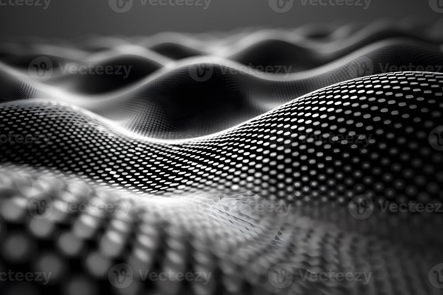 Abstract Waves of Black and White Dots Futuristic Background Design photo