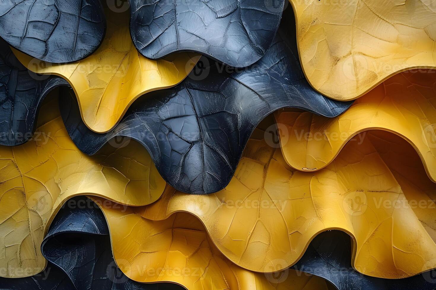 Abstract Waves of Yellow and Black Patterns for Modern Art and Design photo