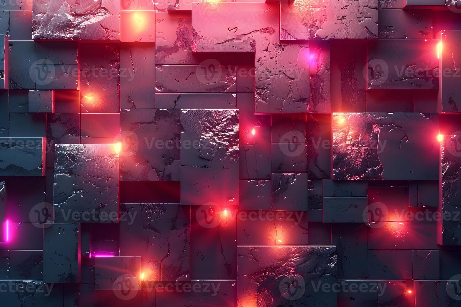 Futuristic Abstract Geometric Pattern with Glowing Neon Lights for Modern Design photo
