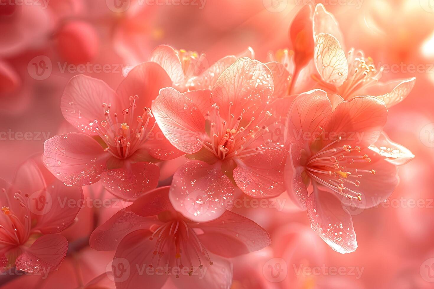 Cherry Blossom Bliss Vibrant Spring Floral Bloom in Soft Sunlight for Nature and Design photo