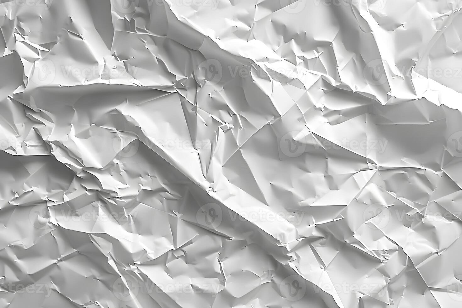 Crumpled White Paper Texture for Design, Print, and Backgrounds photo
