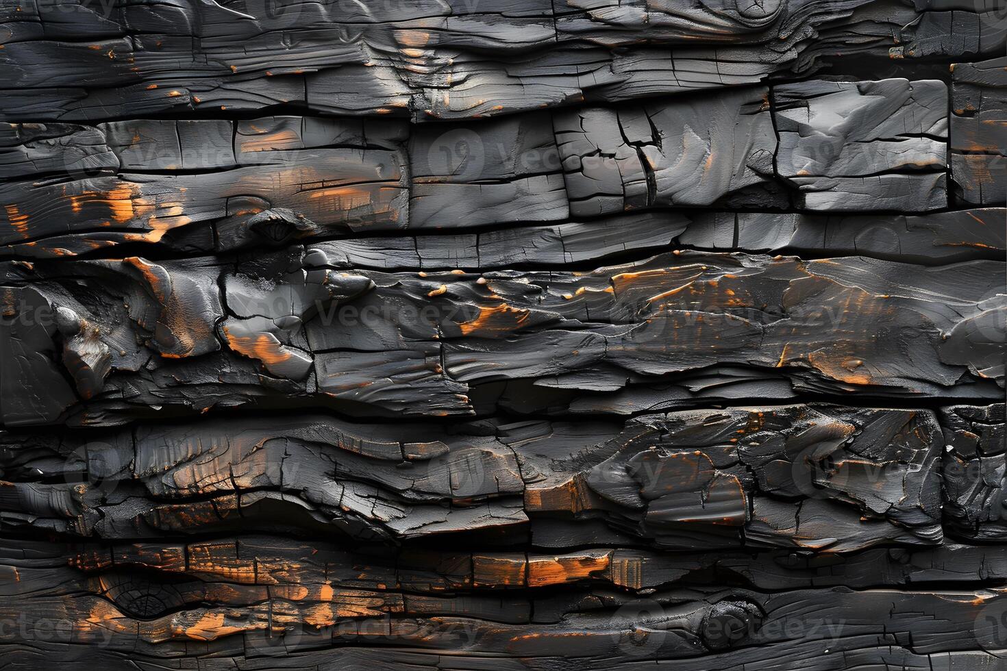 Abstract Texture of Charred Wood with Fiery Hues for Design and Background photo