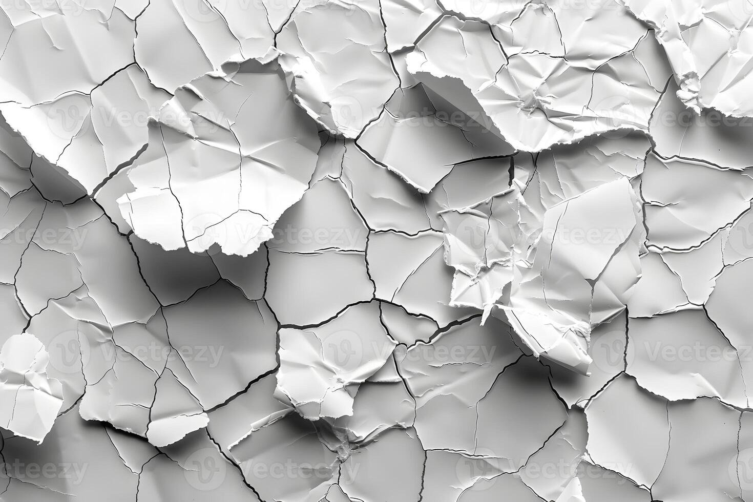 Abstract Cracked White Surface Texture for Background and Design photo