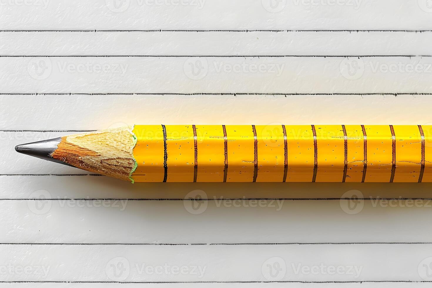 Broken Yellow Pencil on Lined Paper - Writing and Creativity Concept Image photo