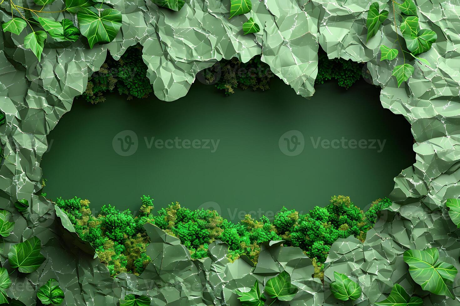 Enchanting Green Oasis with Lush Foliage - Nature's Abstract Art for Design photo