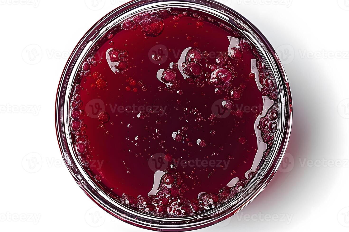 Vibrant Red Jelly in Glass Jar for Culinary and Design Use photo