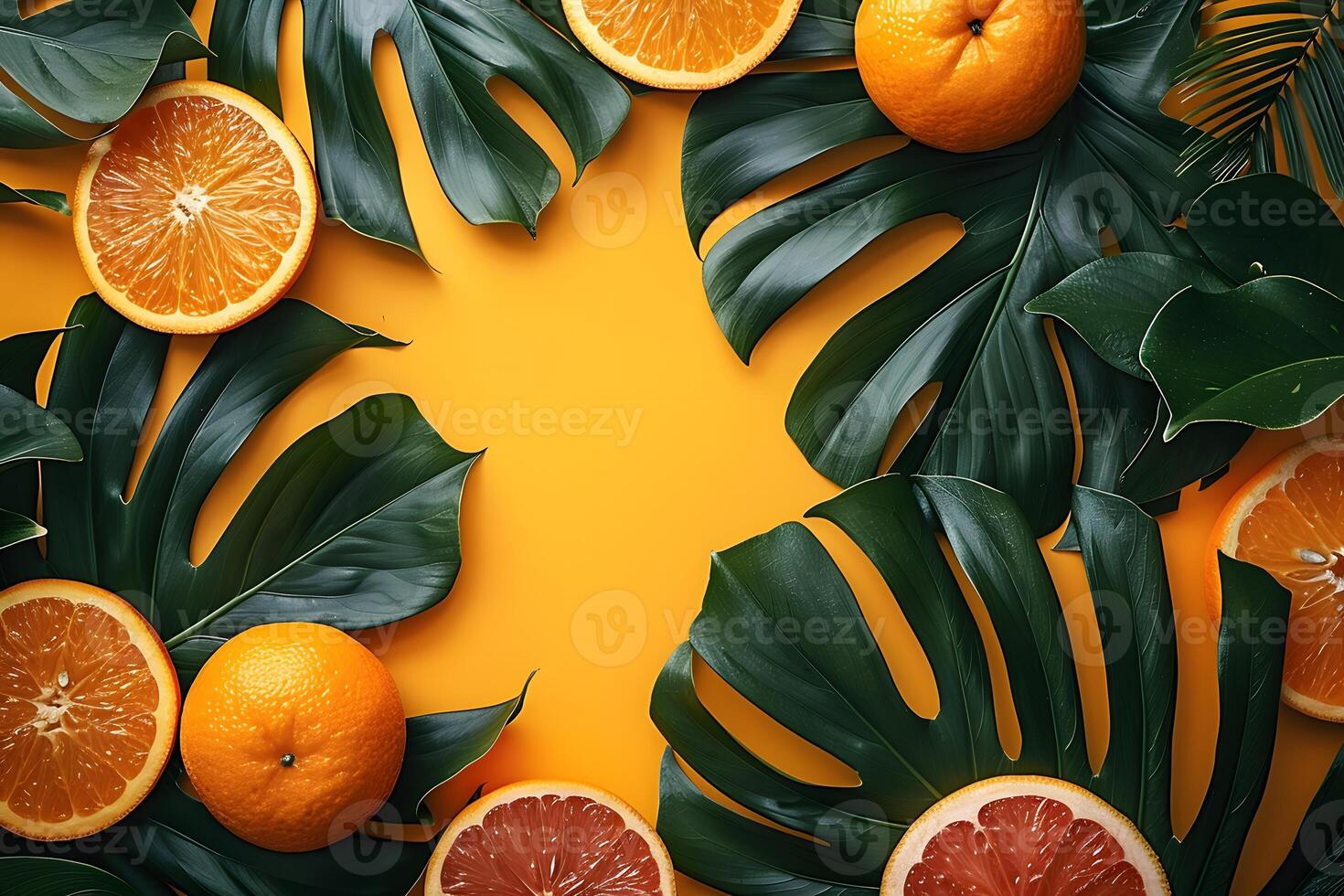 Tropical Citrus Arrangement Vibrant Oranges and Greenery for Summer Decor photo