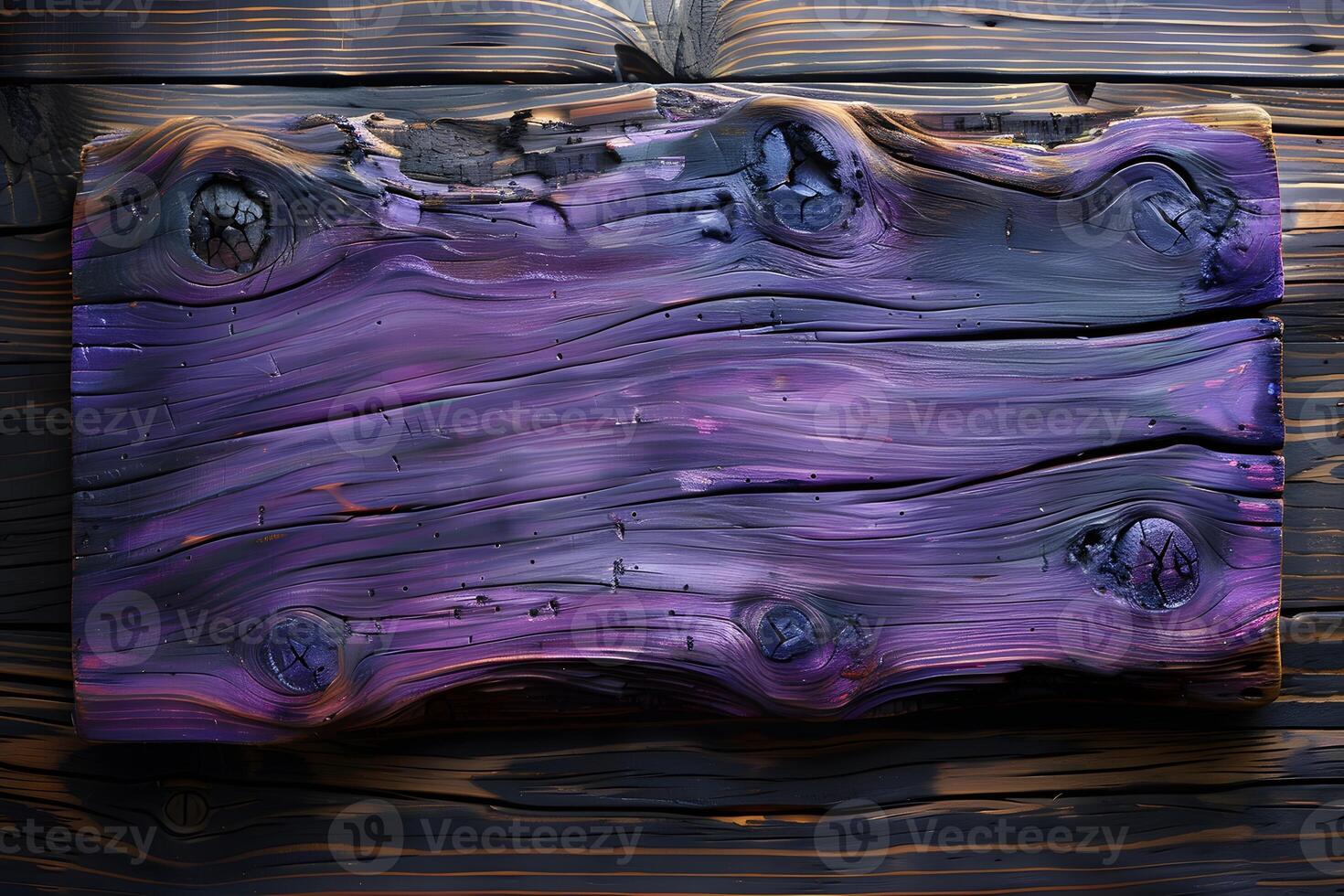 Abstract Wooden Texture with Vibrant Purple and Burnt Patterns for Artistic Design photo