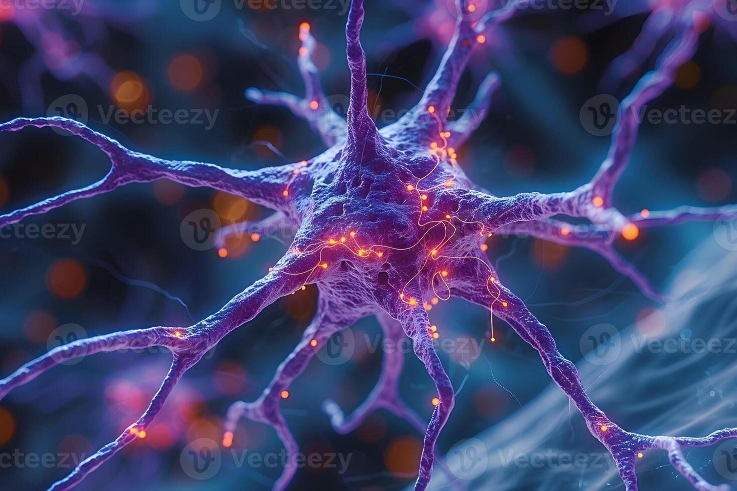 Neural Network Connection Visualizing Neuron Activity with Glowing Synapses for Scientific Illustration photo