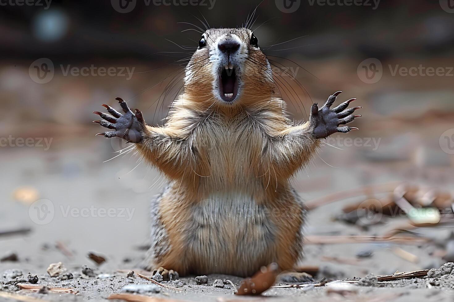 Surprised Squirrel Wildlife Expression in Natural Habitat for Animal Photography photo