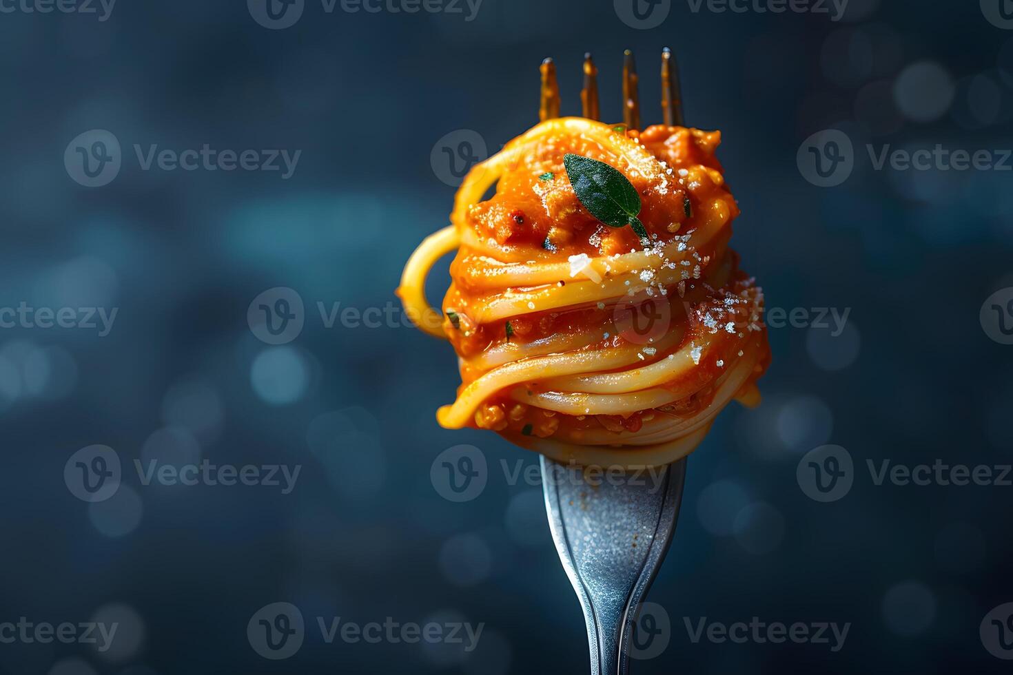 Close-Up of Spaghetti Bolognese on Fork with Rich Tomato Sauce for Italian Cuisine Posters photo