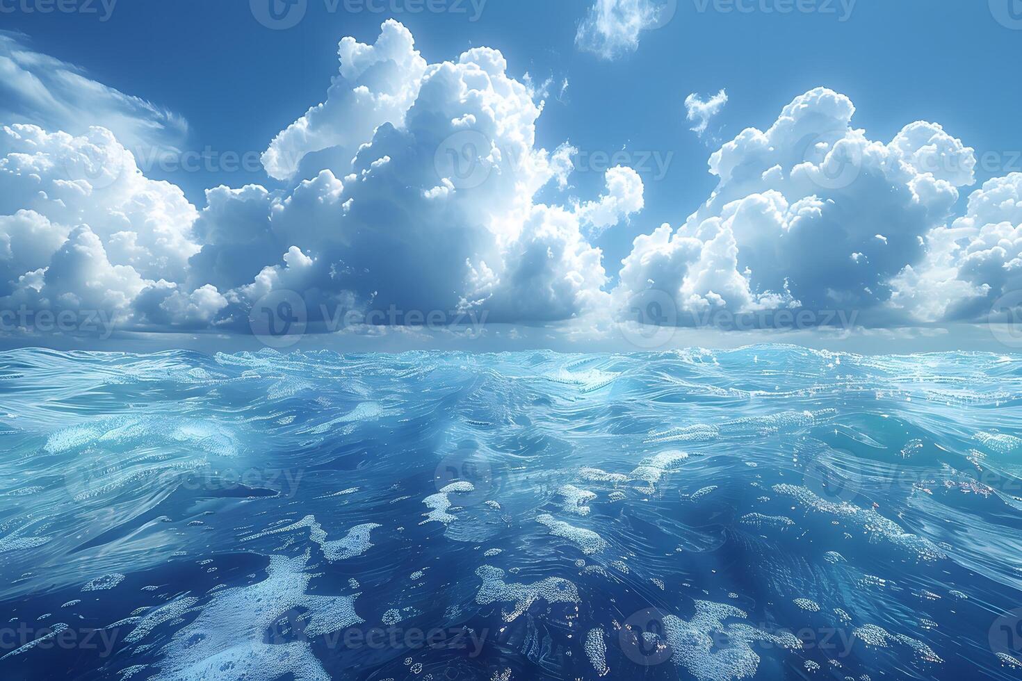 Mesmerizing Ocean and Sky with Dramatic Clouds for Nature-Themed Designs photo