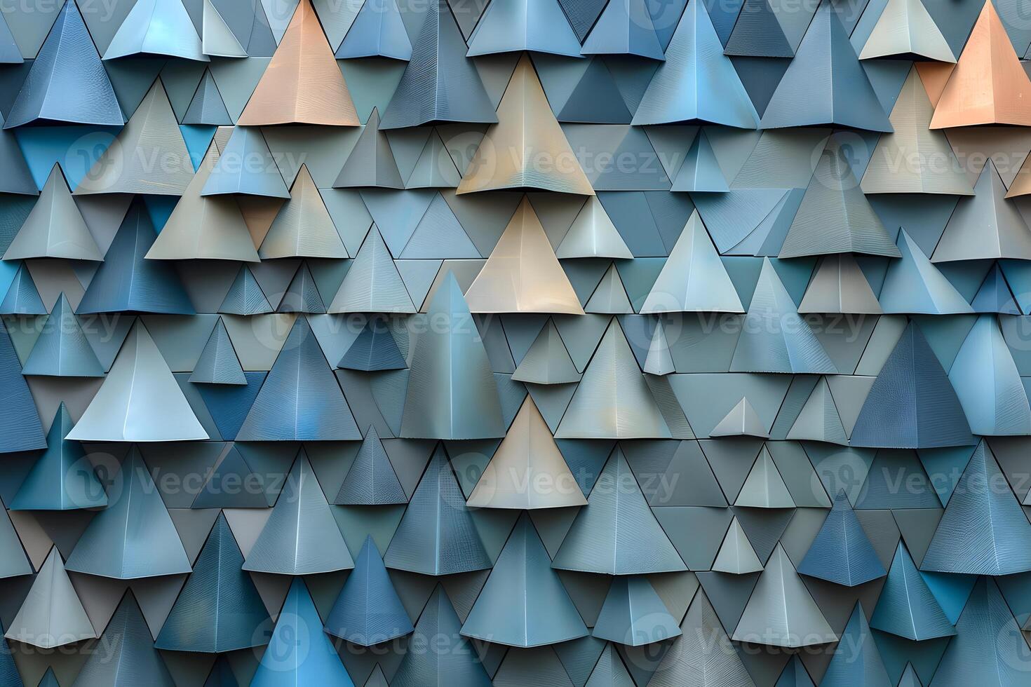 Geometric Abstract Art with Blue Triangular Patterns for Modern Design photo