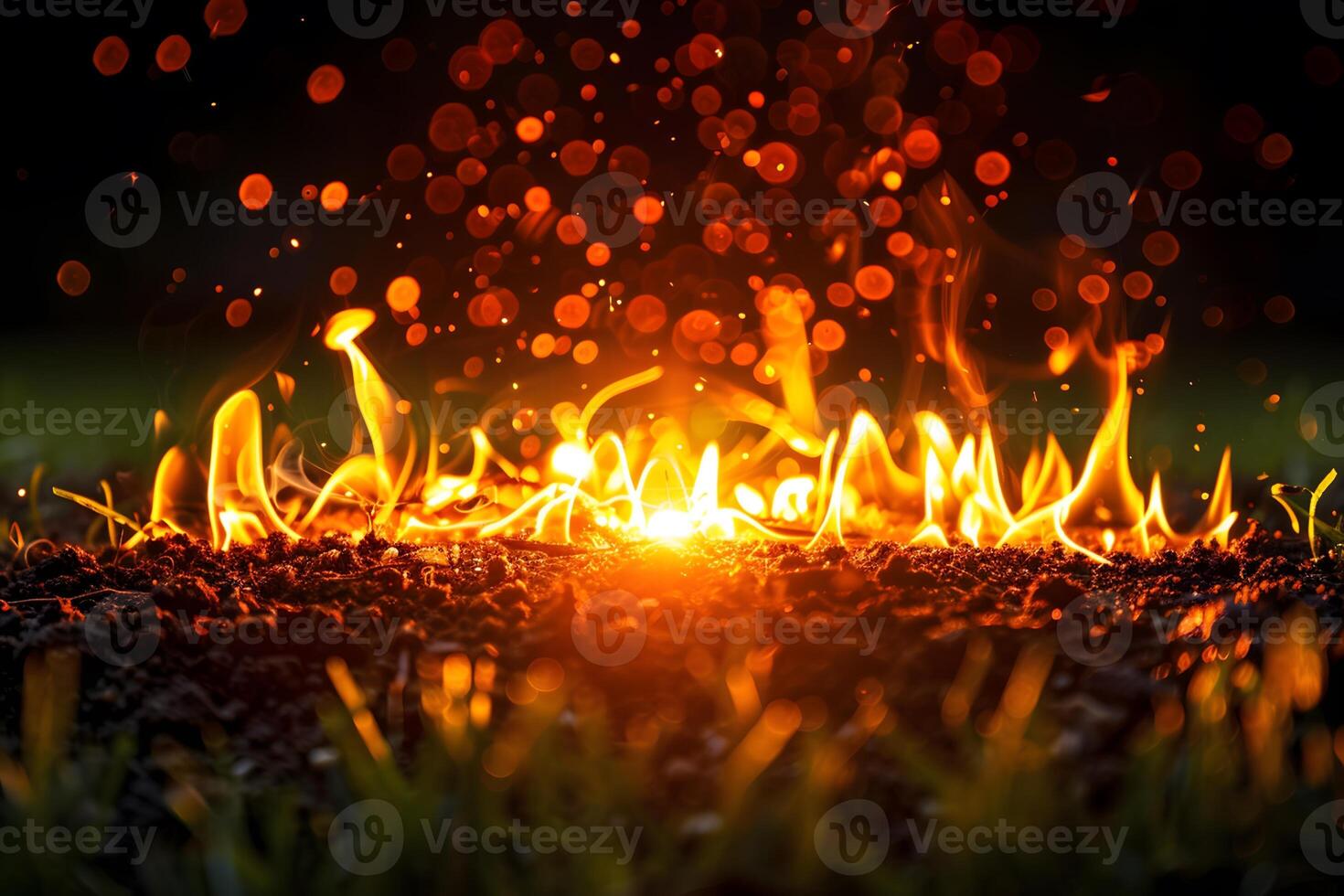Dynamic Abstract Fire and Sparks Scene for Creative Design Concepts photo