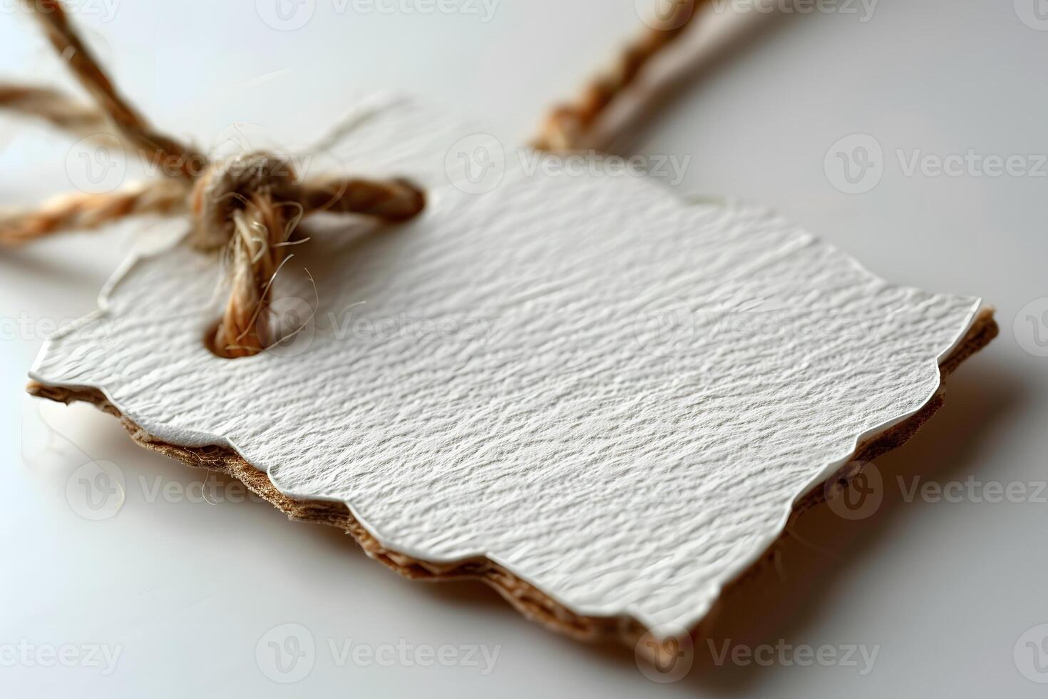Rustic Blank Tag with Twine for DIY Crafts or Gift Wrapping photo