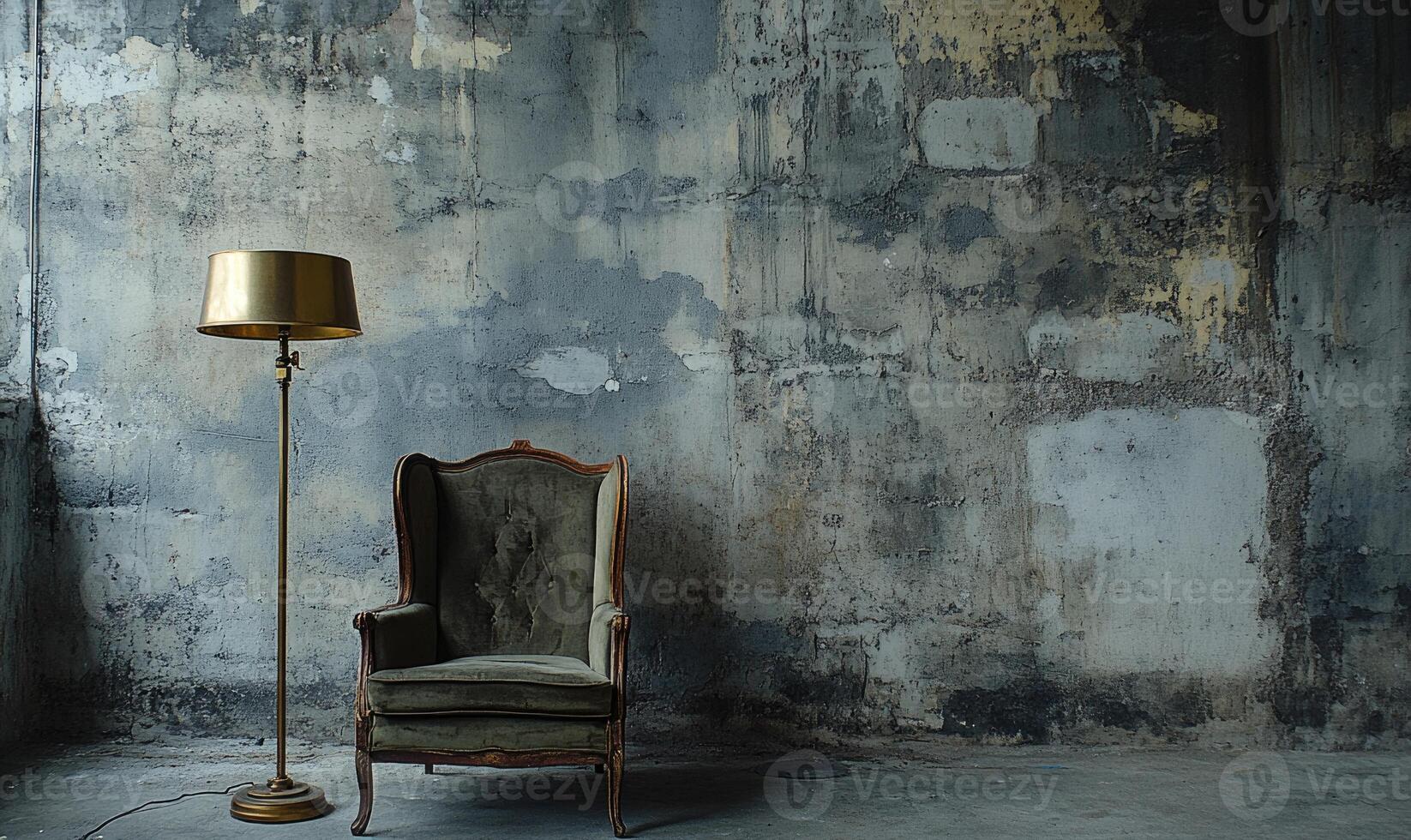 The room has a very old and worn appearance, giving it a sense of history photo