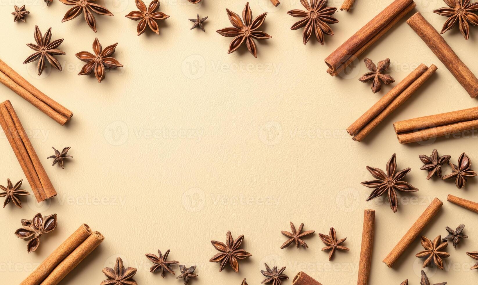A close up of cinnamon sticks and star anise photo