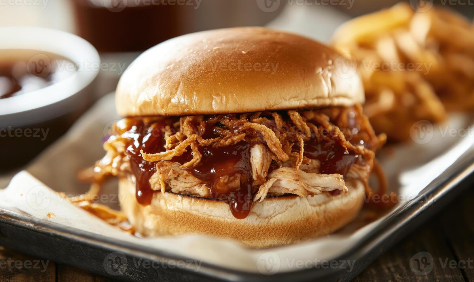A sandwich with barbecue sauce photo