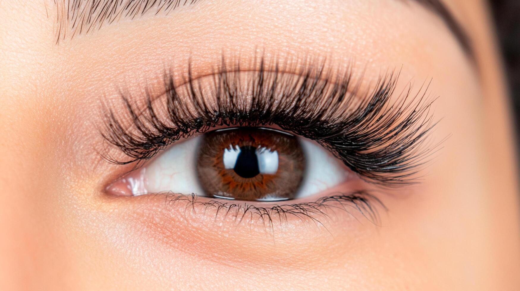 Generated Image womans eye with dramatic false lashes photo