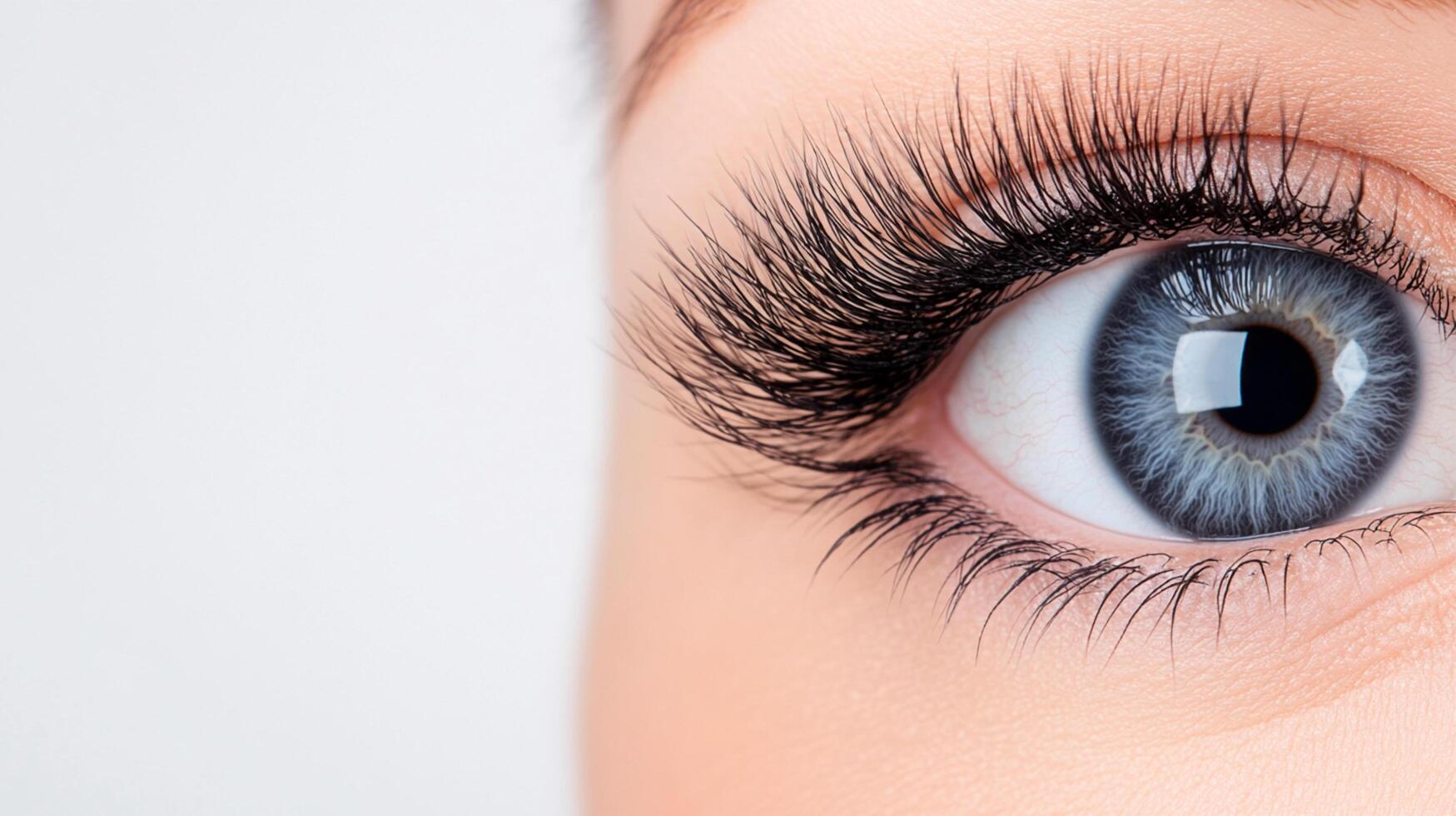 Generated Image womans eye with dramatic false lashes photo