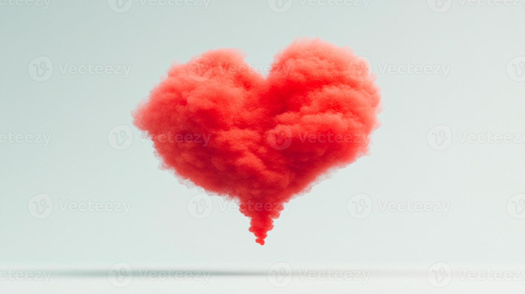 A red smoke cloud in the shape of a heart photo