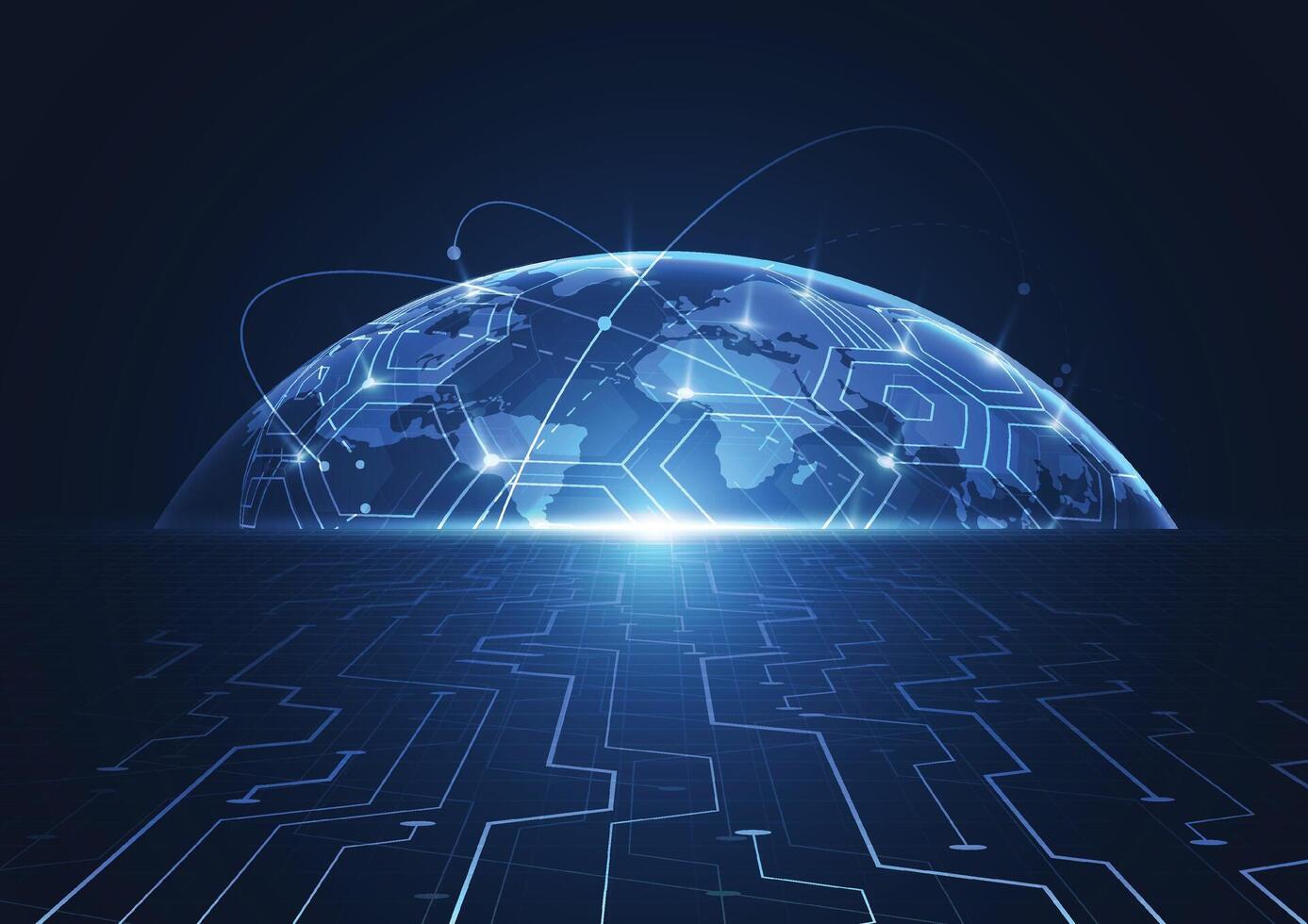 Global network connection. World map point and line composition concept of global business vector