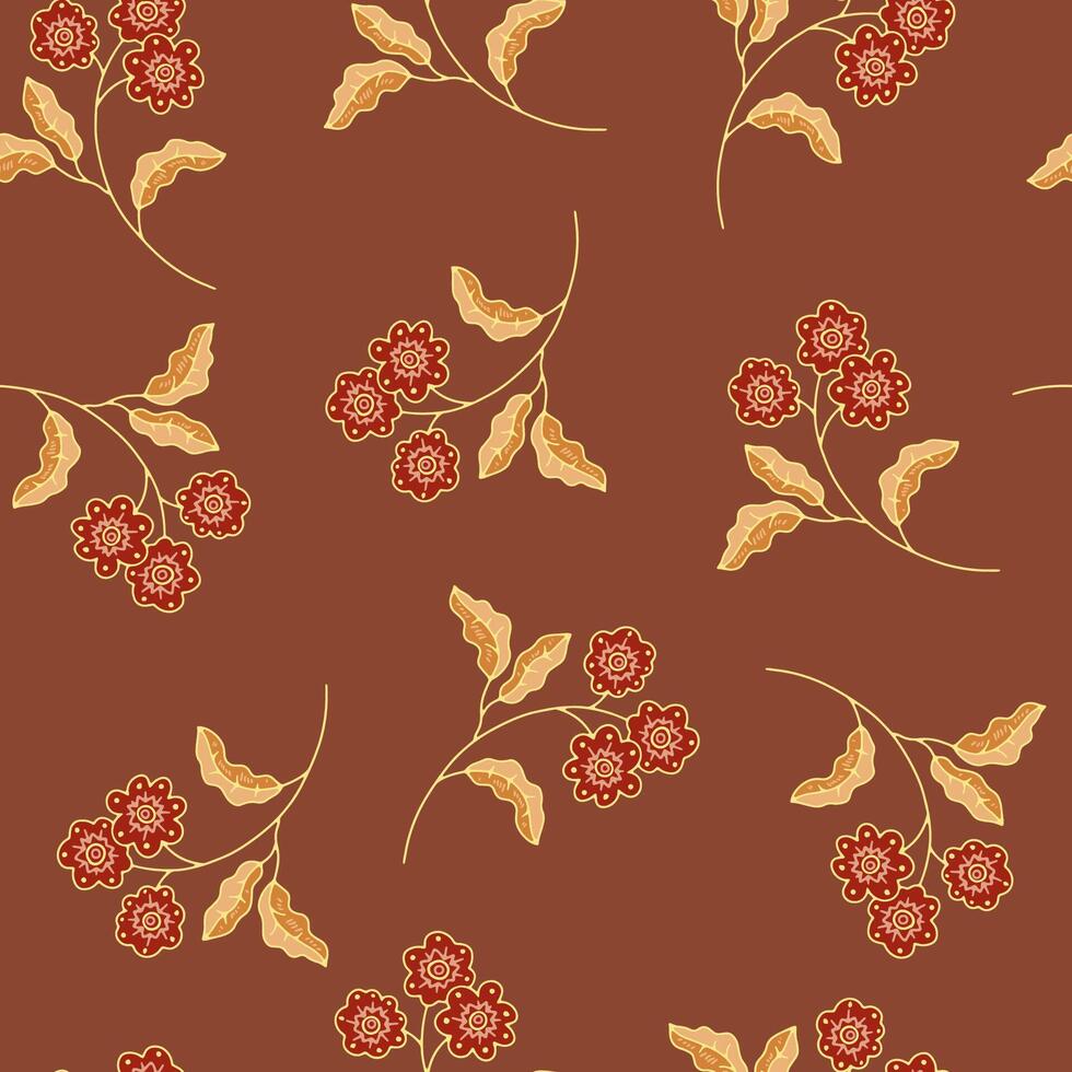 Classic Red and Brown Floral Pattern vector