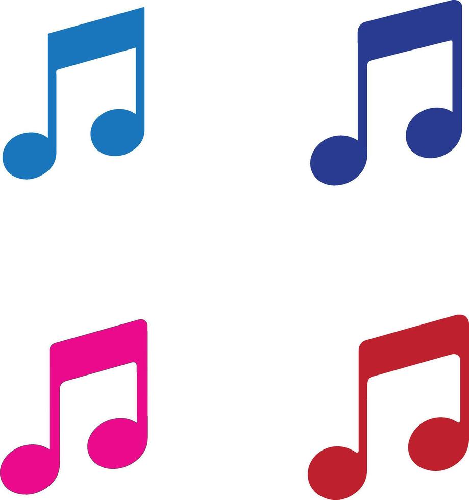 A silhouette style illustration of a clean, stylized music note vector